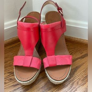 Coach Mendez Womens Platform Wedges Red Size 8